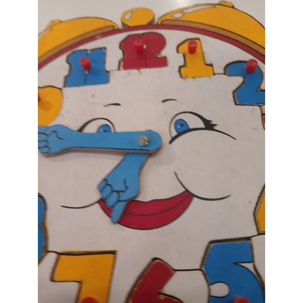 Really Cool Vintage Clock Wooden Puzzle Clock Telling Time Clock Hands Move